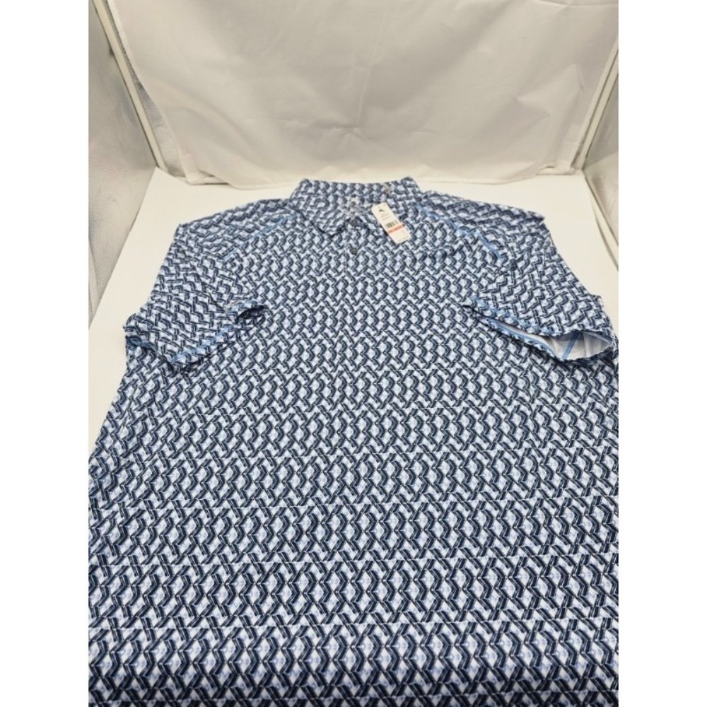 NWT  Tommy Bahama Fresco Geo Polo Golf Shirt Blue Multi Size 3XLT/3TGL